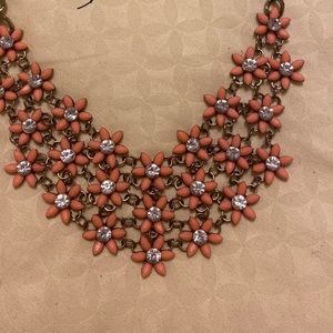 Pink flower chain necklace